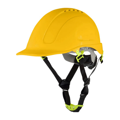 Casco da lavoro MORION in ABS ventilato con sottogola 4 punti – Colore Giallo - PWSTORE