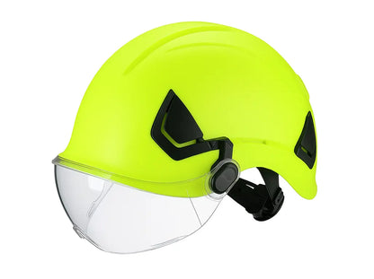 Elmetto ventilato con sottogola a 4 punti e bardatura 6 punti , colore Neon