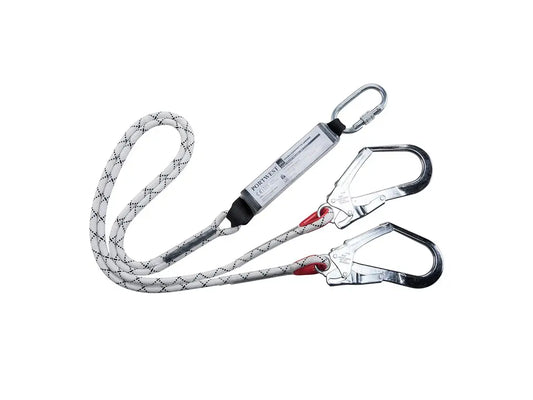 Cordino a Y con assorbitore EN 354/355 180 cm, gancio 52 mm e moschettone 19 mm – PWSTORE