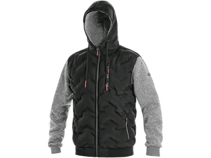 Felpa da lavoro FLINT uomo nero-grigio con pannelli isolanti, fodera in pile e tasche con zip – dettagli riflettenti – PWSTORE