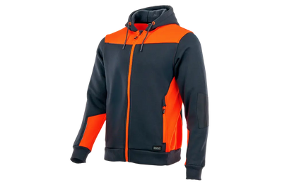 Felpa da lavoro con cappuccio COMFORT PLUS colore antracite arancio
