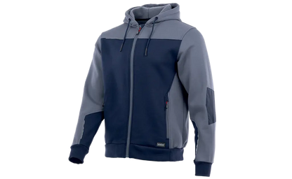 Felpa da lavoro con cappuccio COMFORT PLUS colore blu grigio