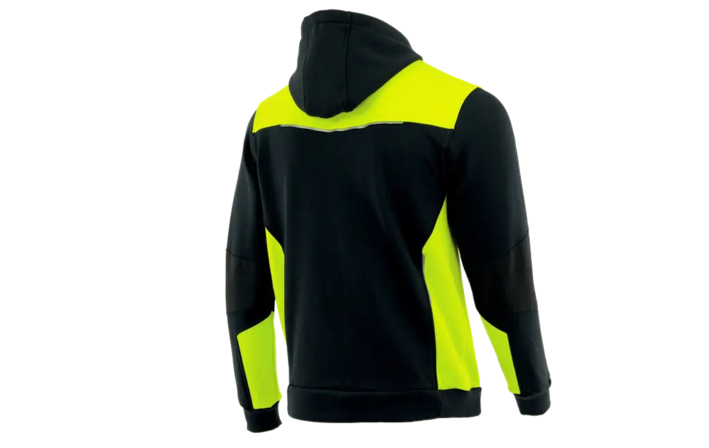 Felpa da lavoro COMFORT PLUS nero giallo vista posteriore