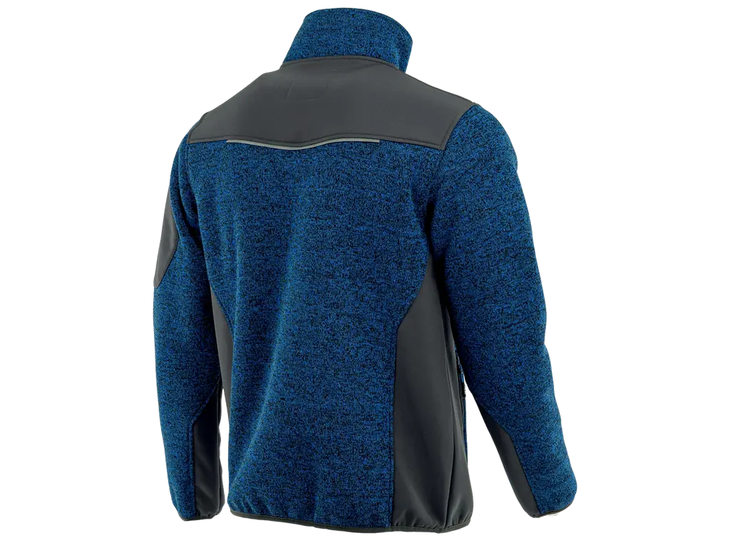 Felpa da lavoro Comfort Plus blu nero vista posteriore con inserti softshell