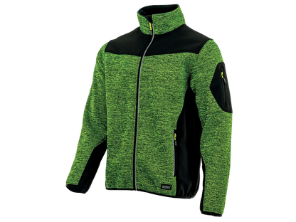 Felpa da lavoro Comfort Plus giallo nero con inserti softshell e zip