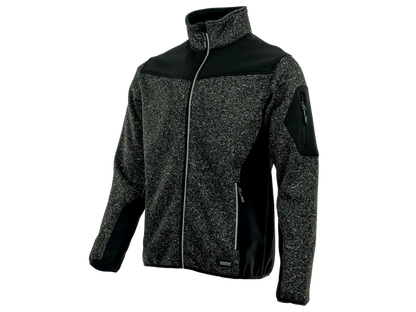 Felpa da lavoro Comfort Plus grigio nero con inserti softshell e zip