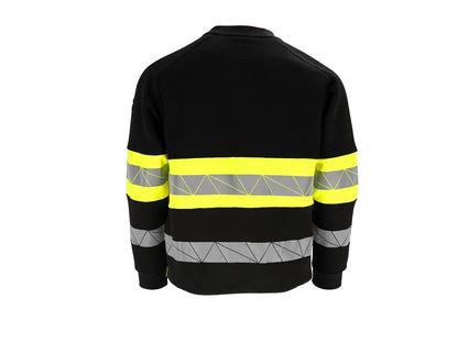 Felpa protettiva nera classe 1 EN ISO 20471 con inserti a contrasto