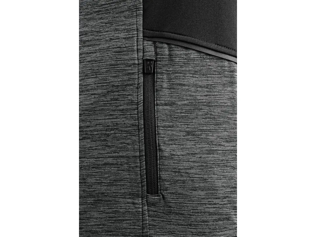 Felpa uomo aderente 94 poliestere 6 elastan con tasca petto zip e dettagli riflettenti