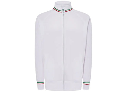 Felpa da lavoro unisex Premium Italia JHK zip intera, 290 g/m², OEKO-TEX® –  bianca
