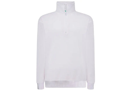 Felpa unisex JHK PREMIUM mezza zip 290 g/m², colore Bianca