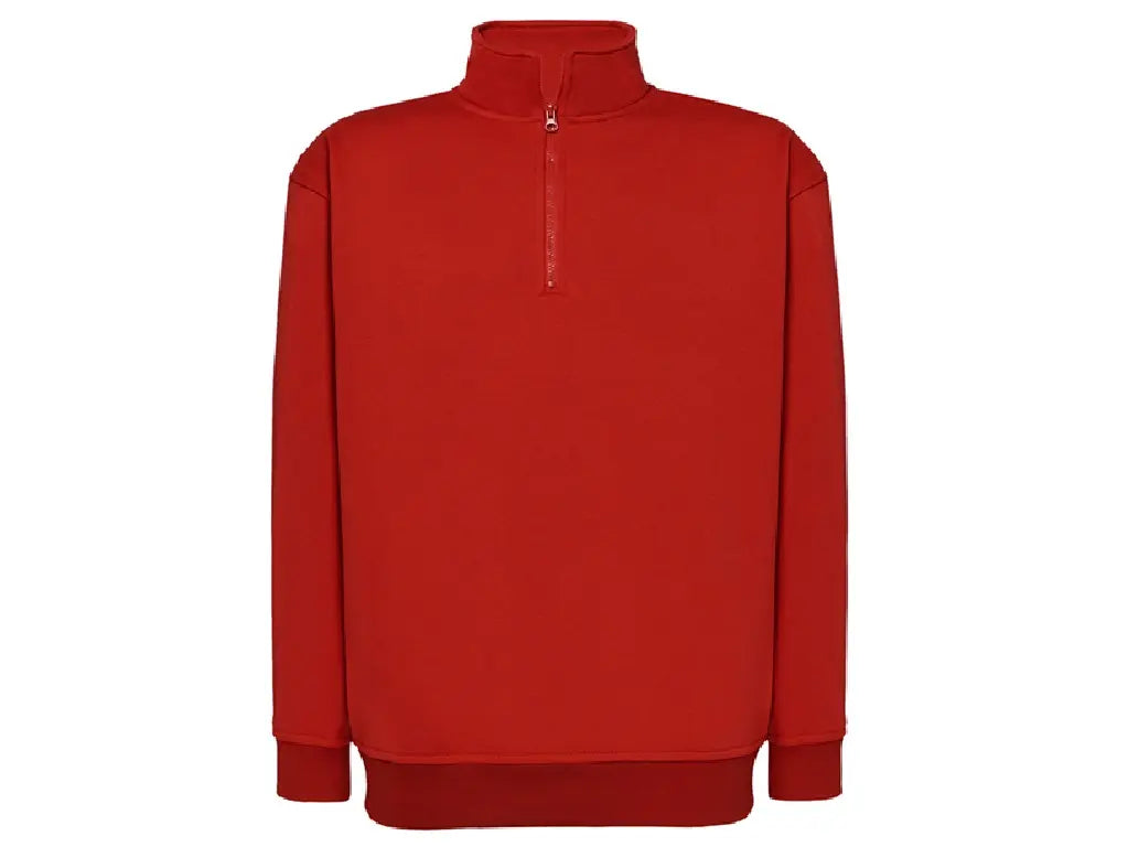 Felpa unisex JHK PREMIUM mezza zip 290 g/m², colore rossa