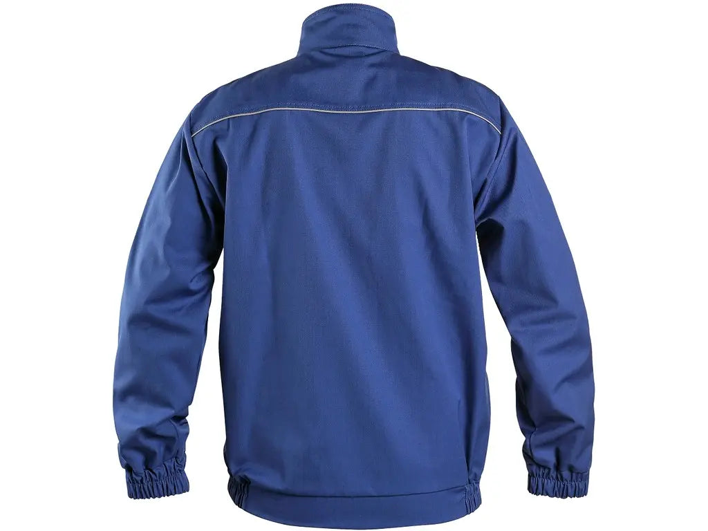 Giubbetto ESD ELEKTROTECHNIK blu – giacca antistatica EN 61340-5-1 / EN 1149-5 con zip coperta e tasche. vista spalle