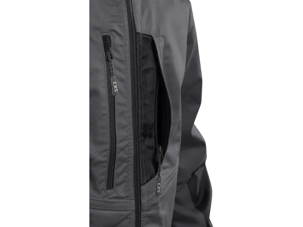 Giacca da lavoro invernale Grigia SOLIS FLEX uomo in pile riciclato 300 g/m² con rinforzi 600D. Tasca petto sx