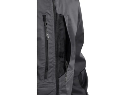 Giacca da lavoro invernale Grigia SOLIS FLEX uomo in pile riciclato 300 g/m² con rinforzi 600D. Tasca petto sx