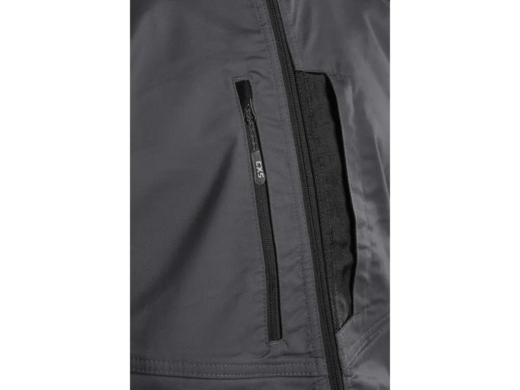 Giacca da lavoro invernale Grigia SOLIS FLEX uomo in pile riciclato 300 g/m² con rinforzi 600D. Tasca petto dx