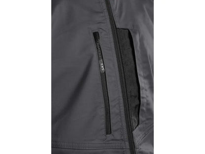 Giacca da lavoro invernale Grigia SOLIS FLEX uomo in pile riciclato 300 g/m² con rinforzi 600D. Tasca petto dx