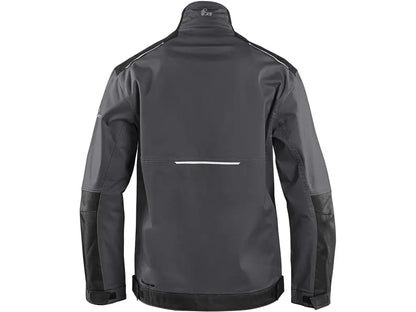 Giacca da lavoro invernale Grigia SOLIS FLEX uomo in pile riciclato 300 g/m² con rinforzi 600D. Vista posteriore