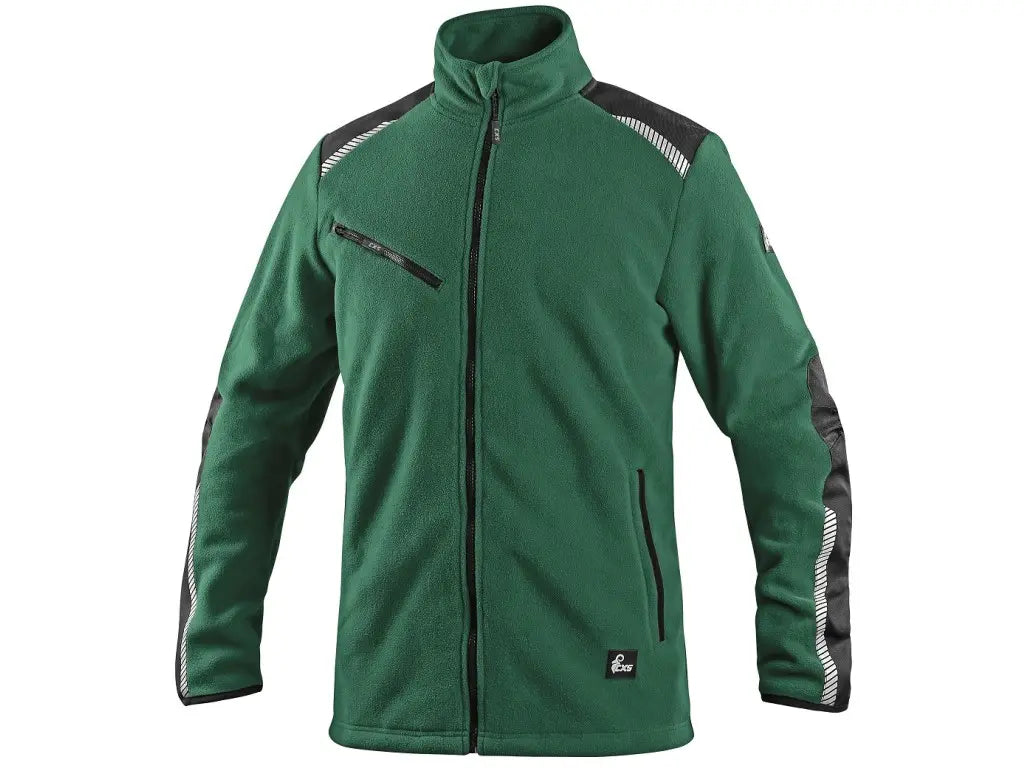 Giacca da lavoro invernale Verde SOLIS FLEX uomo in pile riciclato 300 g/m² con rinforzi 600D