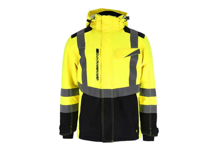 Giacca alta visibilità isolante in tessuto rip-stop con cappuccio staccabile