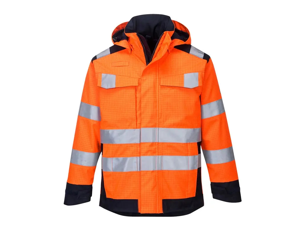 Giacca multinorma Portwest MV70 arancione arco elettrico APC 2 vista frontale