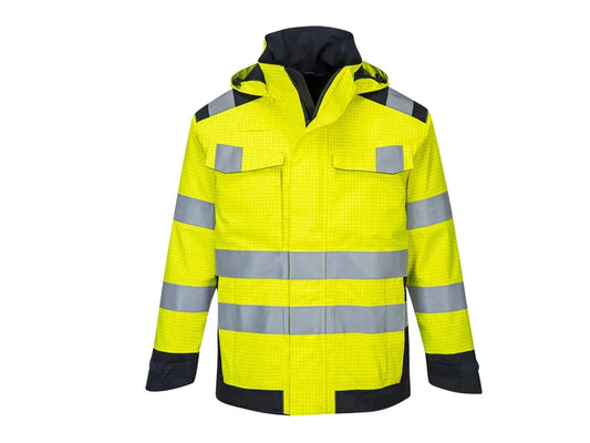 Giacca multinorma Portwest MV70 giallo alta visibilità APC 2 impermeabile