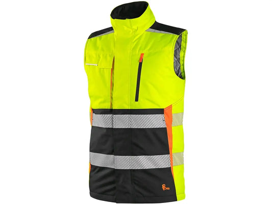 Gilet da lavoro BENSON alta visibilità uomo giallo nero vista frontale
