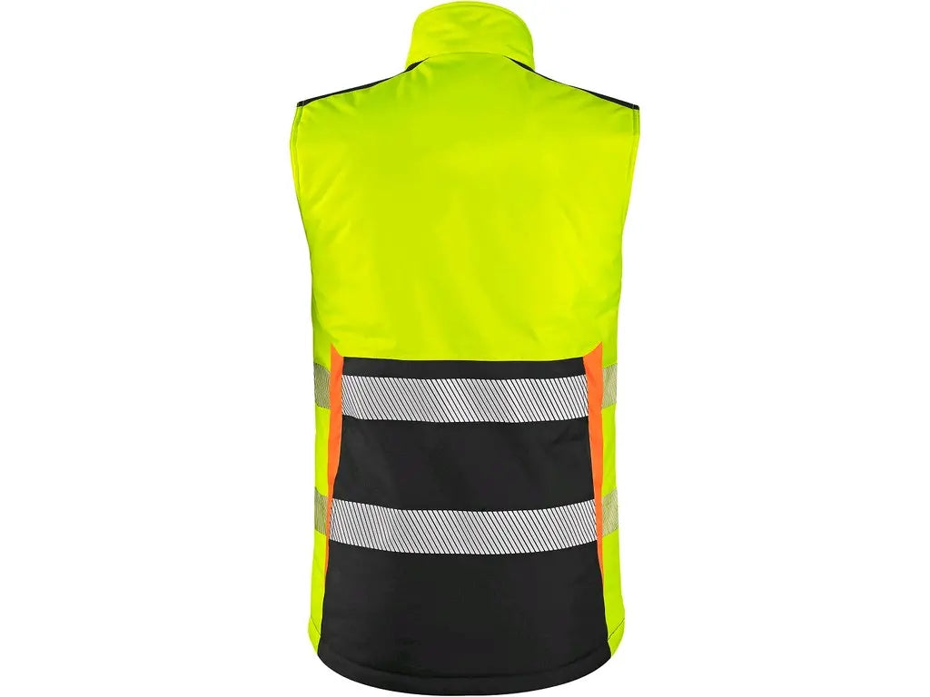 Gilet da lavoro BENSON alta visibilità uomo giallo nero vista posteriore
