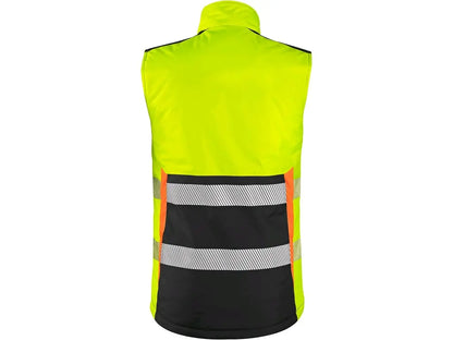 Gilet da lavoro BENSON alta visibilità uomo giallo nero vista posteriore
