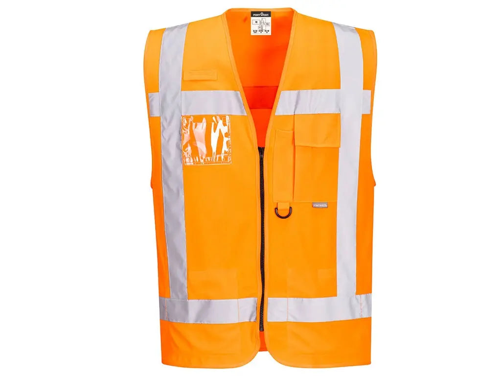 Gilet alta visibilità arancio RWS con bande riflettenti e tasche multifunzionali – PWSTORE