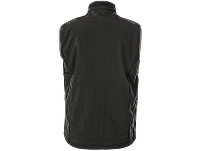 Gilet da lavoro Softshell TOPEKA uomo nero con membrana TPU 3.000 mm, Vista posteriore - PWSTORE