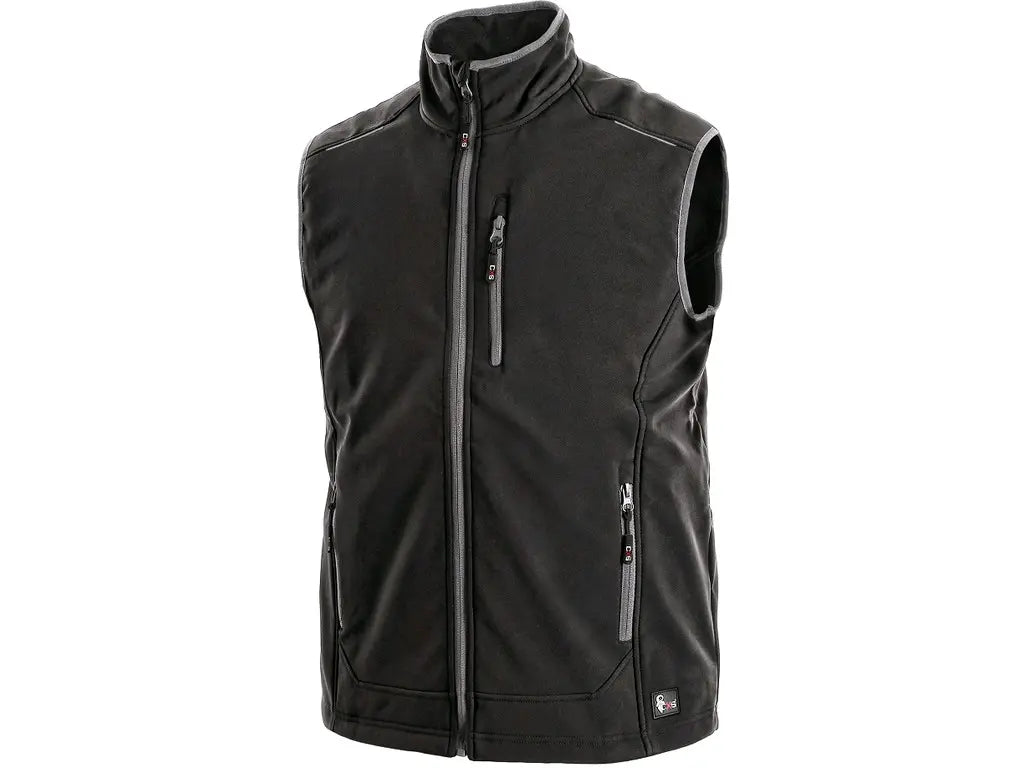 Gilet da lavoro Softshell TOPEKA uomo nero con membrana TPU 3.000 mm – PWSTORE