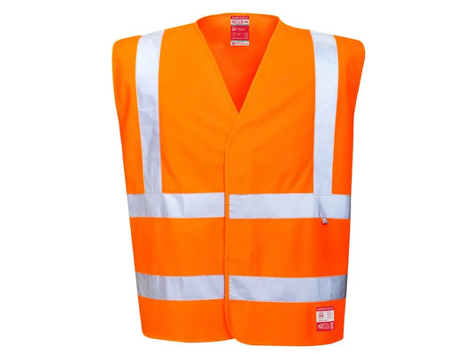 Gilet alta visibilità ignifugo–antistatico Classe 2 con bande FR da 5 cm – PWSTORE