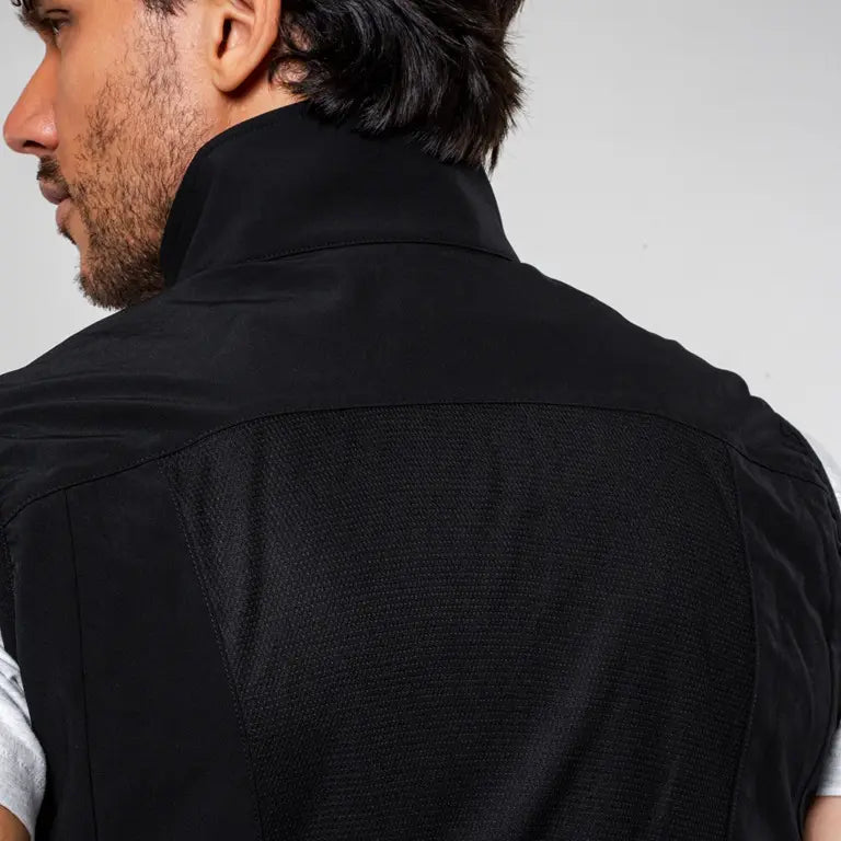 gilet tecnico traspirante con zip nastrate