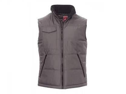 Gilet da lavoro PAYPER STAR grigio trapuntato con retro sagomato, vista frontale