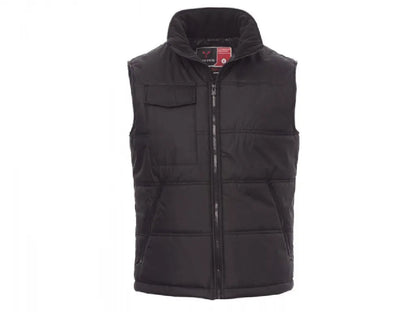 Gilet da lavoro PAYPER STAR nero trapuntato con retro sagomato, vista frontale