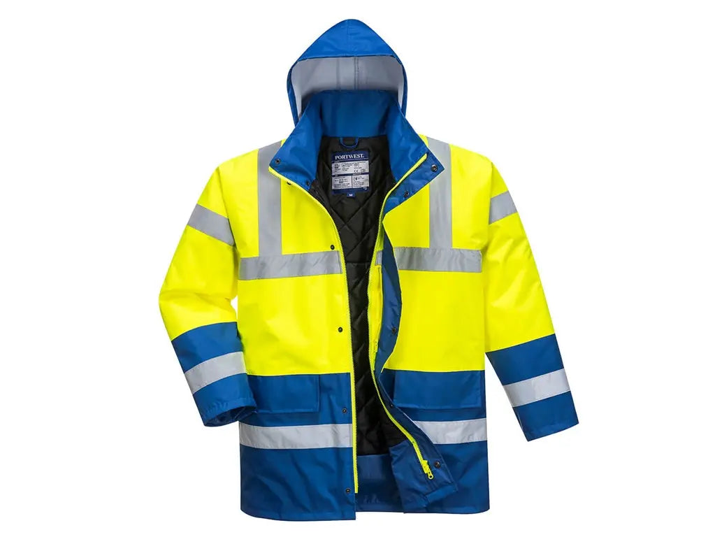 Giubbotto invernale da cantiere con bande riflettenti Giallo Royal