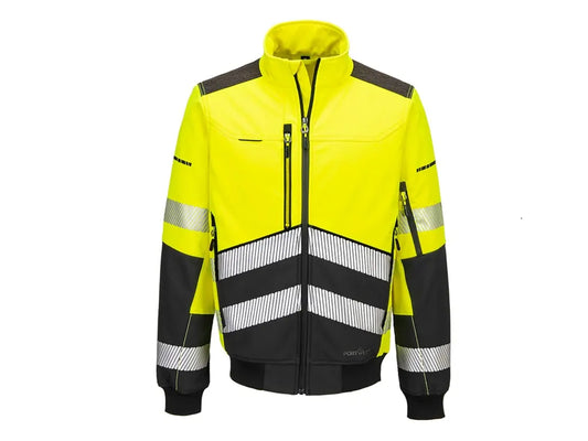 Giubbotto softshell alta visibilità DX4 giallo nero impermeabile