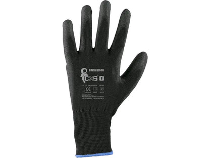 Guanti da lavoro BRITA BLACK in poliuretano PU palmo dita – PWSTORE