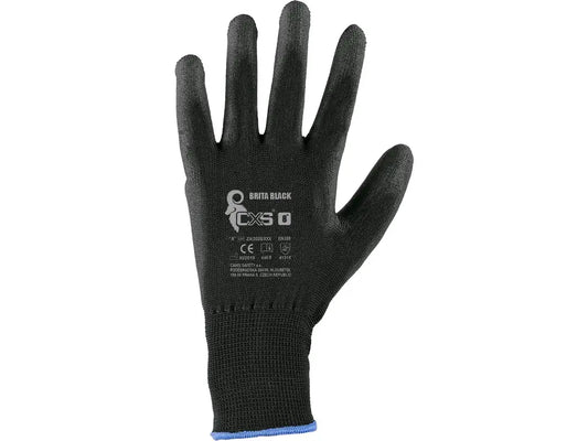 Guanti da lavoro BRITA BLACK in poliuretano PU palmo dita – PWSTORE