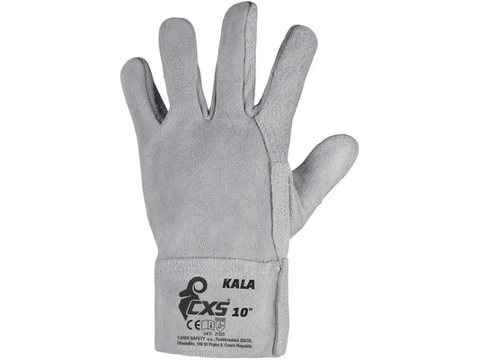 Guanti da lavoro in crosta bovina senza fodera, con polsino lungo 7 cm, certificati EN 388 e EN 420