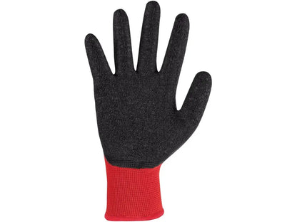 Guanti da lavoro MERU in lattice ondulato (crinkle) antiscivolo, grip su bagnato, calore da contatto 100 °C – vista palmo – PWSTORE