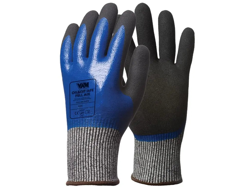 Guanto antitaglio D con doppia spalmatura nitrile per grip su olio/bagnato – Cat. II – PWSTORE