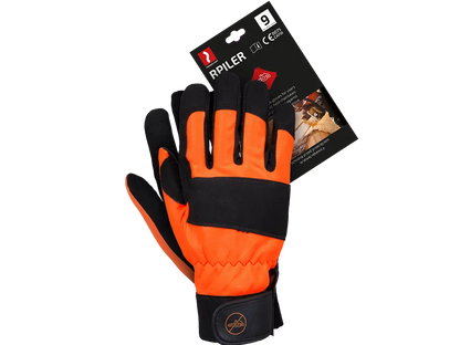 Guanti di protezione per motoseghisti – EN ISO 11393-4 Classe 1, Tipo A, EN 388 (4 1 2 2 X), rinforzati e regolabili