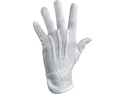 Guanti MAWA bianchi in tessuto di cotone con puntinatura PVC e polsino elastico – fourchette – Cat. I EN ISO 21420 – PWSTORE