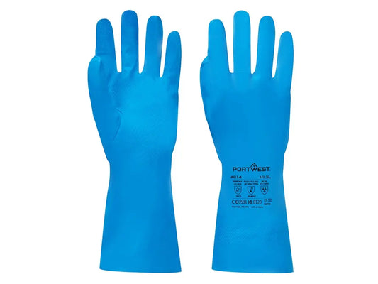Guanti in nitrile blu A814 per alimenti certificati EN 374 Tipo A – PWSTORE