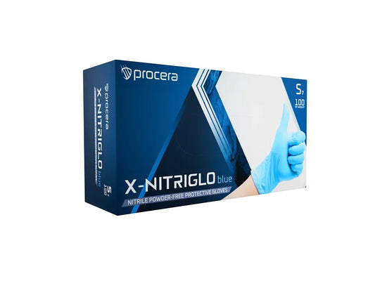 Guanti Monouso in Nitrile Blu senza Polvere – Uso Professionale