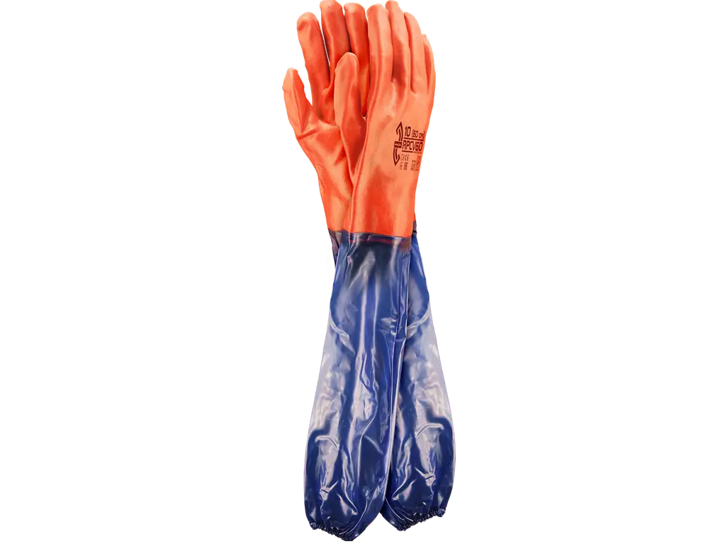 Guanti da lavoro in PVC lunghi 60 cm con fodera in cotone – PWSTORE