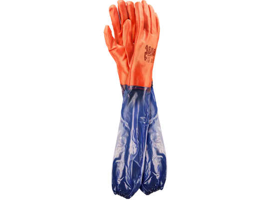 Guanti da lavoro in PVC lunghi 60 cm con fodera in cotone – PWSTORE