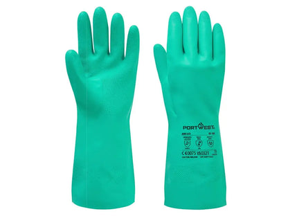 Guanti chimici Nitrosafe verdi in nitrile floccato EN 374 Tipo B JKL – PWSTORE