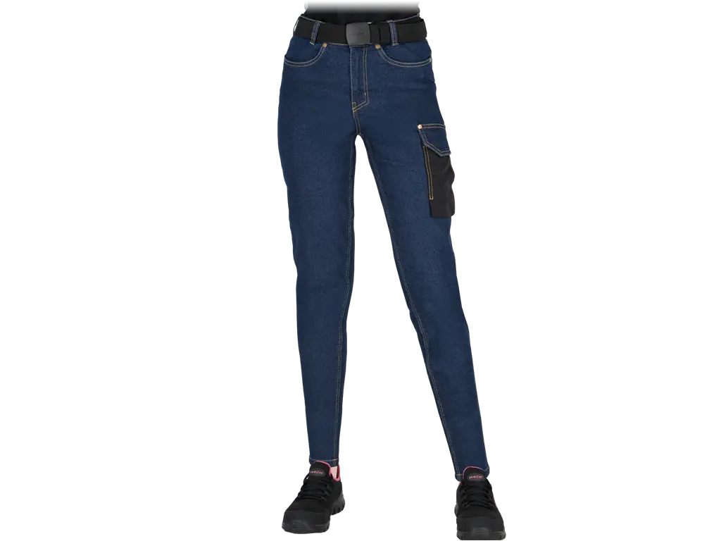 Jeans da lavoro donna in denim stretch con tasche multiple e inserti in Cordura